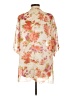 Peppermint 100% Polyester Floral Ivory Short Sleeve Blouse Size L - photo 2