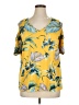 Cha Cha Vente Tropical Yellow Short Sleeve Blouse Size 1X - photo 1