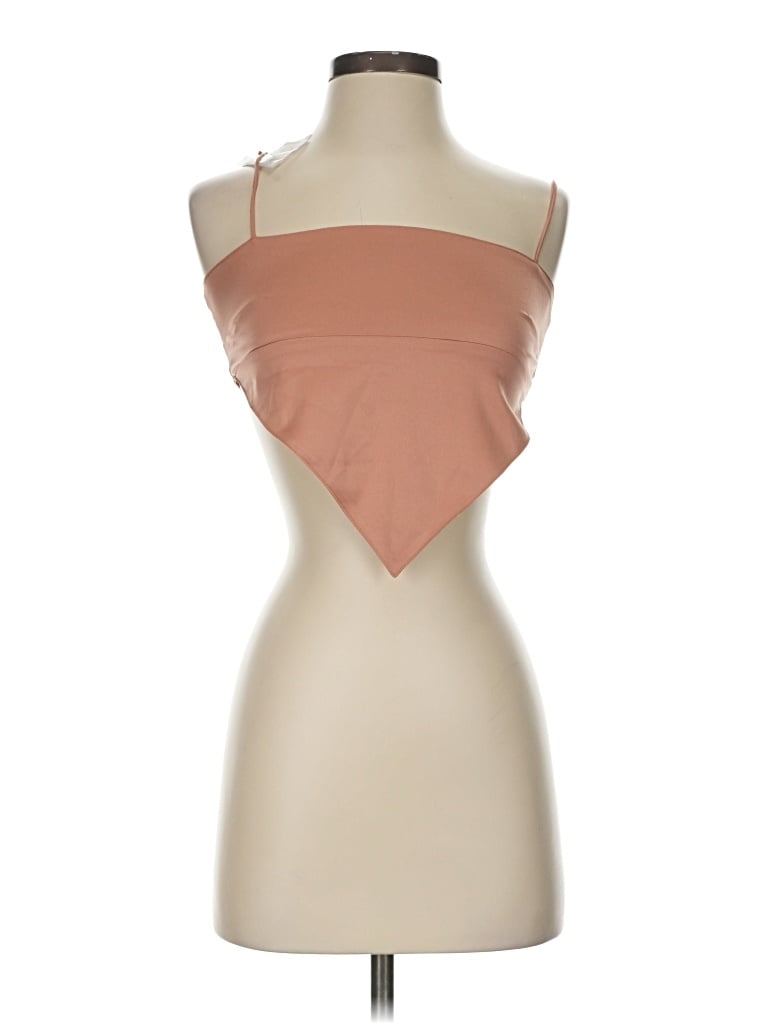 Pre-owned Danielle Bernstein Sleeveless Top Brown Strapless Neckline Tops