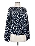 Umgee 100% Polyester Print Blue Long Sleeve Blouse Size S - photo 1
