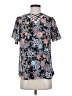 Sami & JO 100% Polyester Floral Blue Short Sleeve Blouse Size S - photo 1