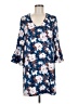 Charles Henry 100% Polyester Floral Blue Casual Dress Size M - photo 1