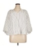 Michael Stars Stripes Ivory 3/4 Sleeve Blouse Size XL (3) - photo 1