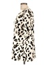 Tickled Teal Animal Print Ivory Short Sleeve Blouse Size L - photo 5
