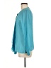 Doncaster Collection 100% Silk Teal Blue Long Sleeve Silk Top Size 6 - photo 5