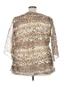 Signature 100% Polyester Animal Print Gold 3/4 Sleeve Blouse Size 3X - photo 2