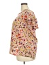 Evri 100% Rayon Floral Tan Short Sleeve Blouse Size 2X - photo 5