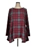 Kaktus Plaid Burgundy Pullover Sweater Size 1X - photo 1