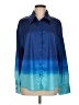 Shein Color Block Blue Long Sleeve Blouse Size 6 - photo 1