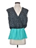 Ann Taylor 100% Polyester Teal Sleeveless Blouse Size S - photo 1
