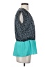Ann Taylor 100% Polyester Teal Sleeveless Blouse Size S - photo 4