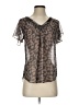 Express 100% Polyester Brown Short Sleeve Blouse Size XS - photo 1