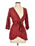 Free People 100% Viscose Red 3/4 Sleeve Blouse Size XS - photo 1