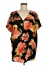 MPH Collection 100% Polyester Floral Black Short Sleeve Blouse Size 2X (estimated) - photo 1