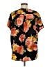 MPH Collection 100% Polyester Floral Black Short Sleeve Blouse Size 2X (estimated) - photo 2