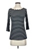 Yala Stripes Black 3/4 Sleeve Top Size S - photo 1