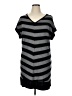 Extra Touch 100% Acrylic Stripes Gray Casual Dress Size 0X (estimated) - photo 1