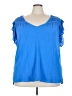 Torrid 100% Rayon Blue Short Sleeve Blouse Size 3X Plus (3) - photo 1