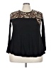Acting Pro Animal Print Black Long Sleeve Top Size 3X - photo 1