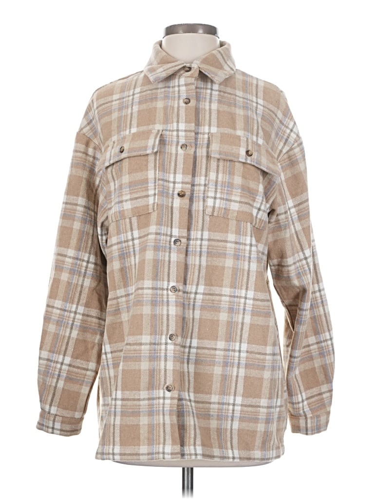 Pre-owned Princess Polly Long Sleeve Blouse In Tan