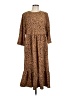 Scoop 100% Polyester Animal Print Brown Casual Dress Size L - photo 1