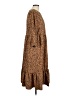 Scoop 100% Polyester Animal Print Brown Casual Dress Size L - photo 4
