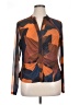 Les Serein Print Orange Long Sleeve Blouse Size XL - photo 1