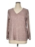 Nine West Metallic Silver Long Sleeve Blouse Size 0X - photo 1