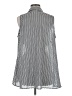 NY Collection 100% Polyester Chevron-herringbone Silver White Sleeveless Blouse One size - photo 2