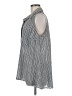 NY Collection 100% Polyester Chevron-herringbone Silver White Sleeveless Blouse One size - photo 5