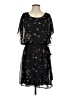 Papillon 100% Polyester Print Black Cocktail Dress Size S (estimated) - photo 1
