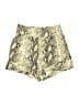 Philosophy di Alberta Ferretti 100% Polyurethane Animal Print Gold Tan Shorts Size 4 - photo 1