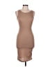 Cleo Solid Tan Cocktail Dress Size L - photo 1