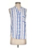 Alice Blue Blue Sleeveless Button-Down Shirt Size S - photo 1