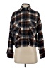 Windsor 100% Polyester Plaid Brown Blue Long Sleeve Blouse Size XS - photo 1