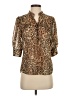 Forever 100% Polyester Animal Print Brown 3/4 Sleeve Blouse Size S - photo 1
