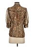 Forever 100% Polyester Animal Print Brown 3/4 Sleeve Blouse Size S - photo 2