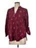 Lush 100% Polyester Stars Burgundy 3/4 Sleeve Blouse Size M - photo 1