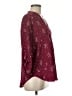Lush 100% Polyester Stars Burgundy 3/4 Sleeve Blouse Size M - photo 4