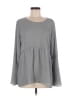 Ann Taylor LOFT 100% Polyester Gray Long Sleeve Blouse Size M - photo 1