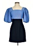 Sandro 100% Polyester Color Block Blue Cocktail Dress Size S (estimated) - photo 1