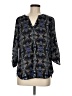 Faded Glory 100% Polyester Paisley Black 3/4 Sleeve Blouse Size Med 8/10 - photo 1