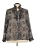 Madison Michelle 100% Polyester Paisley Gray Long Sleeve Blouse Size 3X - photo 1