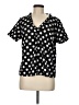 Shein 100% Polyester Polka Dots Black Short Sleeve Blouse Size M - photo 1