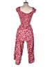 AaKaa 100% Rayon Hearts Red Jumpsuit Size S - photo 2