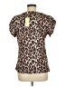 Ekouaer Animal Print Brown Short Sleeve Blouse Size M - photo 2