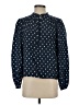 Caslon Polka Dots Blue Long Sleeve Blouse Size S - photo 1