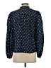 Caslon Polka Dots Blue Long Sleeve Blouse Size S - photo 2