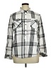 Cato 100% Cotton Plaid Silver Long Sleeve Button-Down Shirt Size XL - photo 1