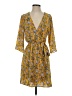 DR2 100% Polyester Print Yellow Casual Dress Size S - photo 1